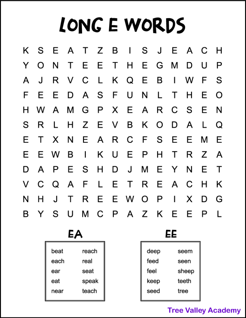 Long I Word Search