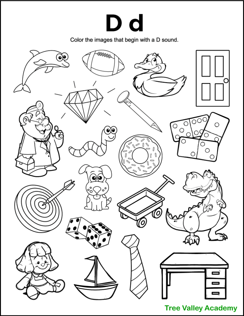 Activity Sheets For Letter D