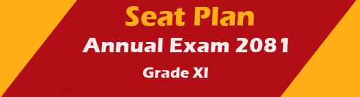 Seat Plan Grade XI Annual Examination 2081 