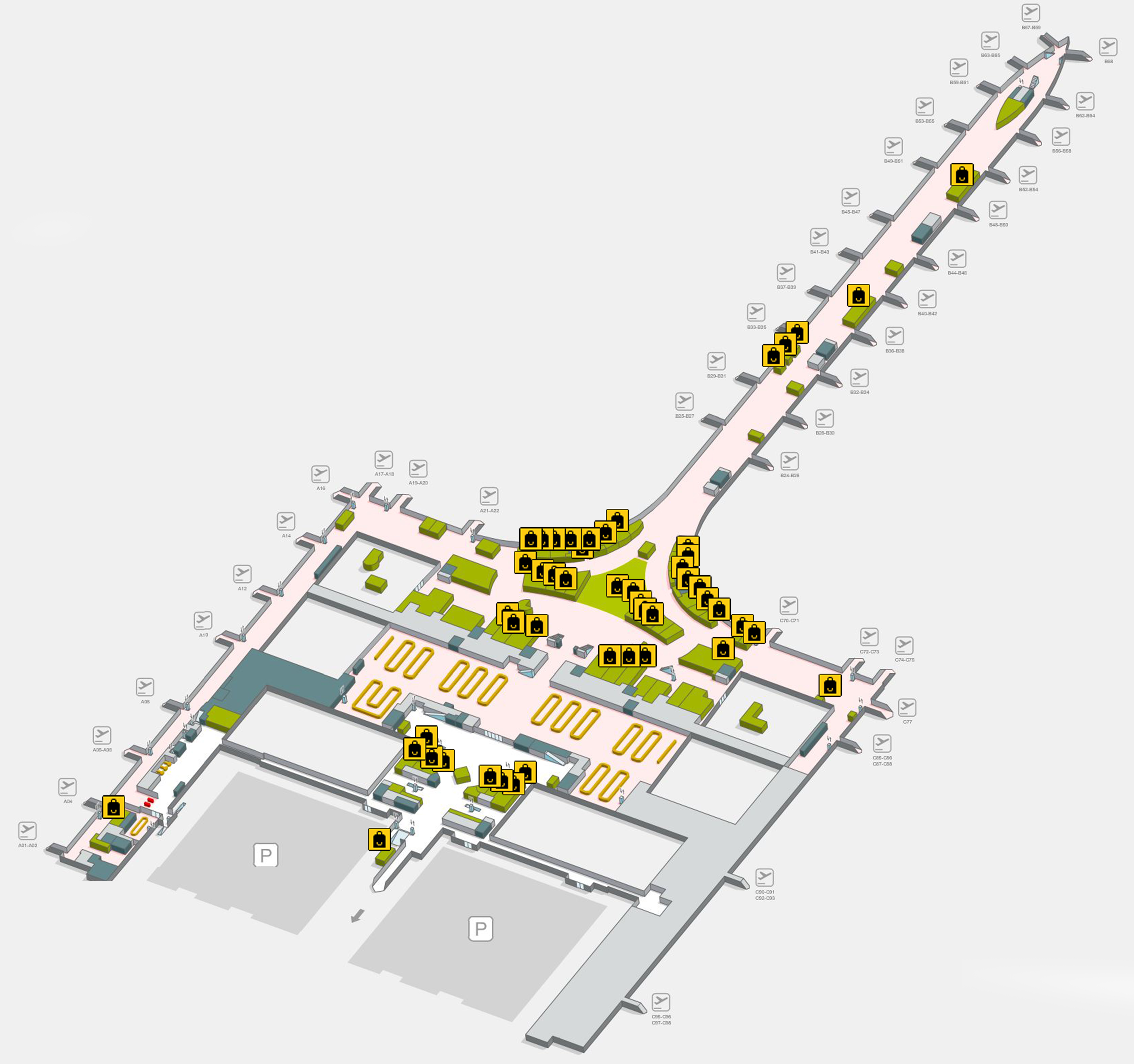 Barcelona Airport Map (BCN) - Printable Terminal Maps, Shops, Food ...