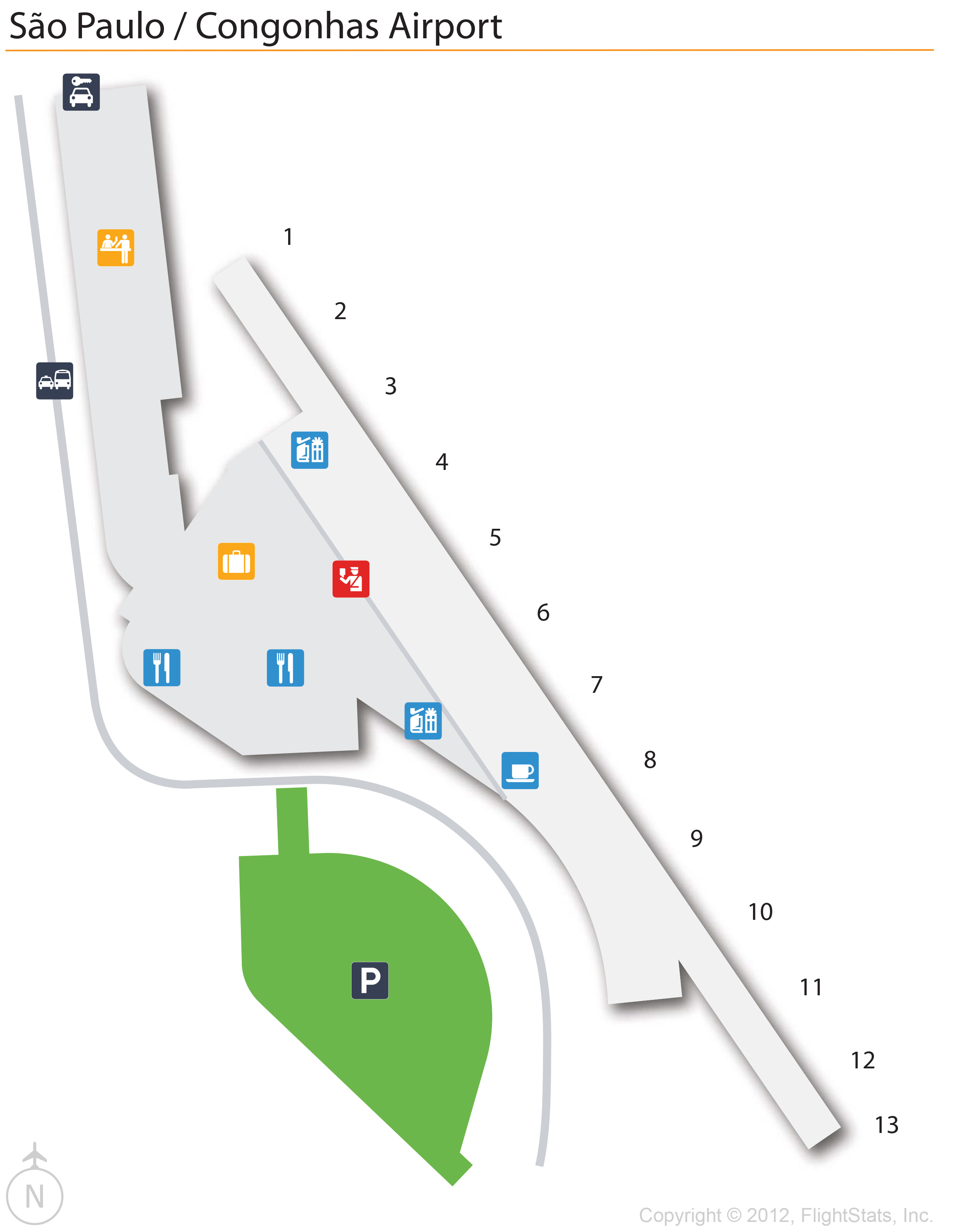 Congonhas-Sao Paulo Airport Map (CGH) - Printable Terminal Maps, Shops ...