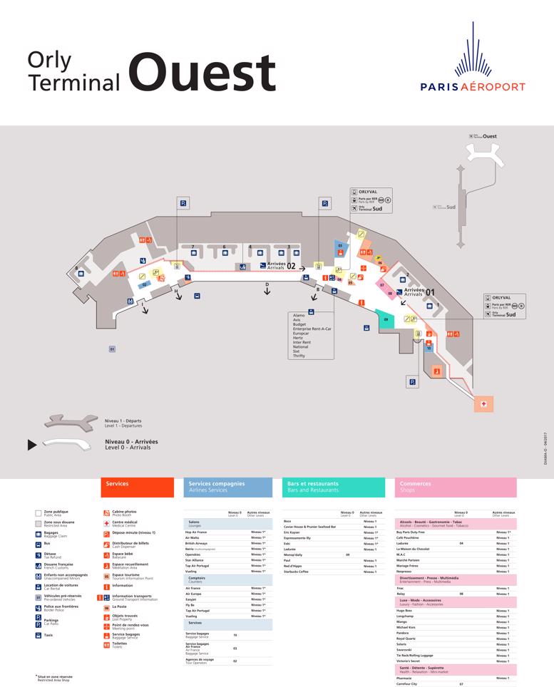 Orly Airport Terminal Maps