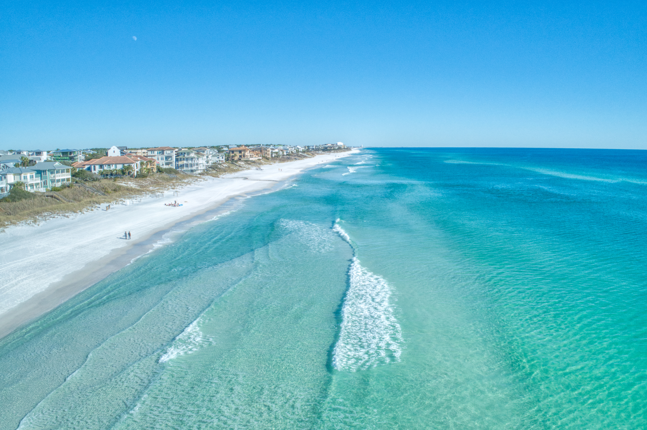 Aerial View of Breaking Waves at Santa Rosa Beach Florida