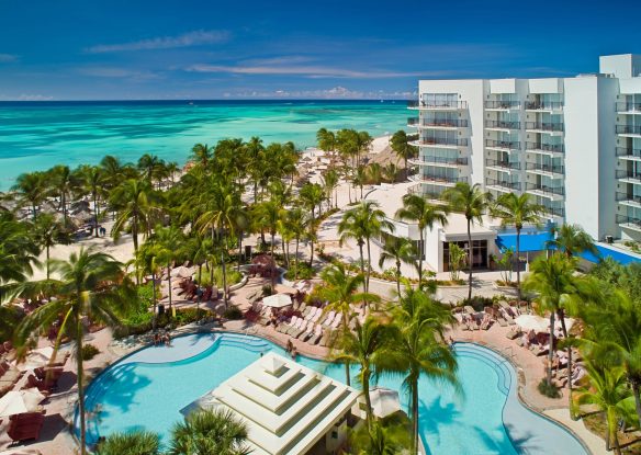 aerial view overlooking Aruba Marriott Resort & Stellaris Casino