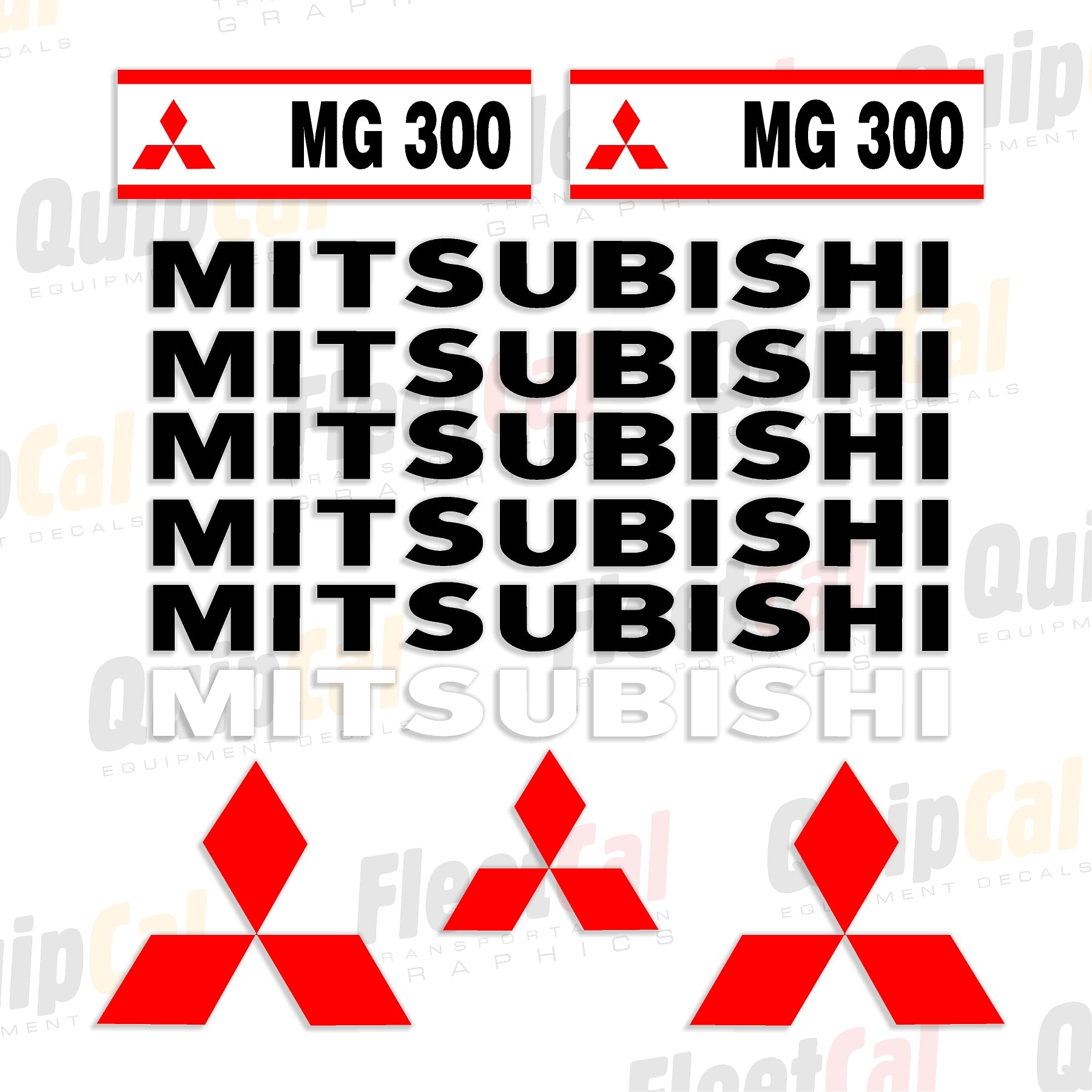 Mitsubishi MG300 Grader Marking Decal Set – Truck and Equipment Decals