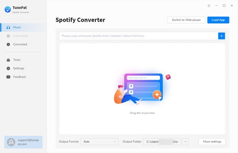 tunepat spotify converter webplayer mode