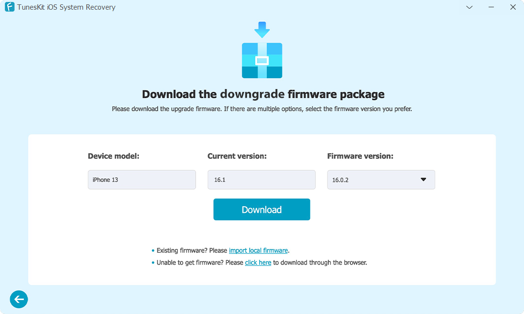 download firmware package