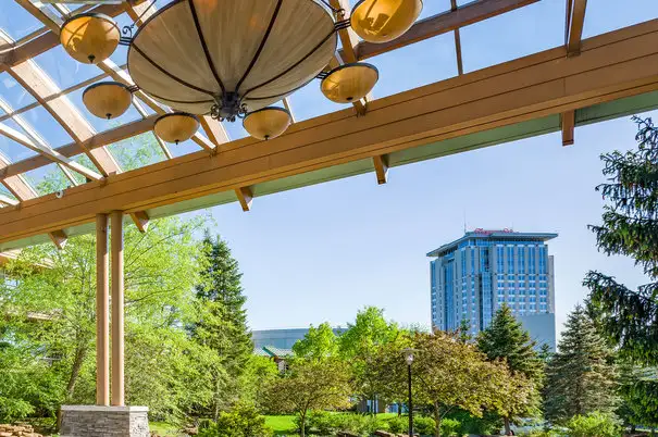 View of Turning Stone Casino as seen from The Lodge