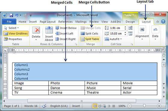 Merged Cells