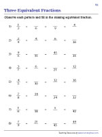 Equivalent Fractions Worksheets