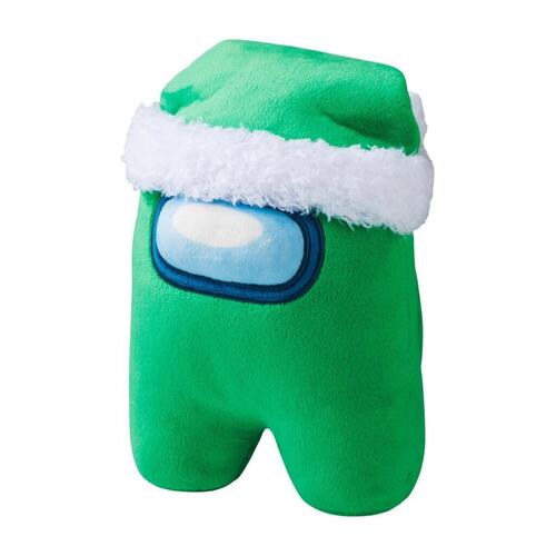 AMONG US Crewmate Huggable Plush Buddie green santa hat