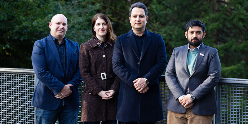 Photo (L-R): Dr Niall Dunphy, Dr Eileen Ryan, Dr Vahid Aryanpur, Dr Archishman Bose. Image credit: Rubén Tapia (UCC TV).