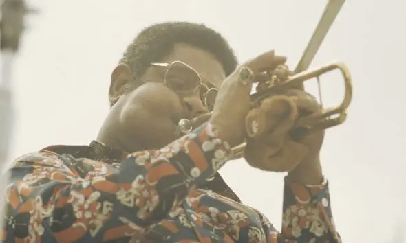 Jazz trumpeter Dizzy Gillespie playing live