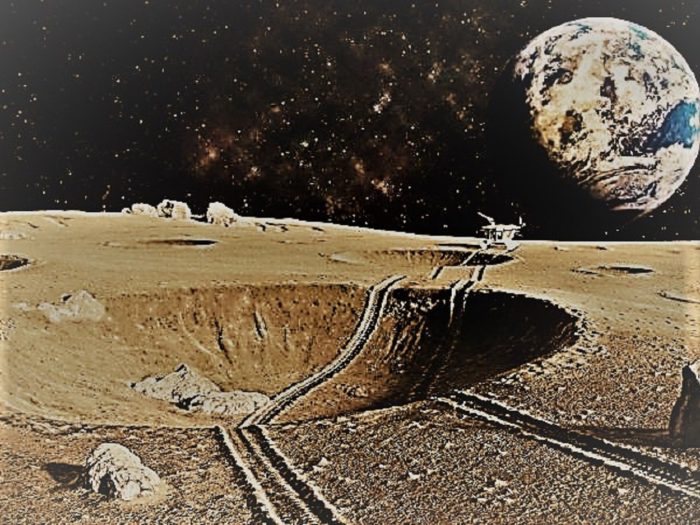 Depiction of a colony on the Moon