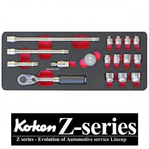 Koken 2286Z 1/4'' Z-Series Socket Set 17PC