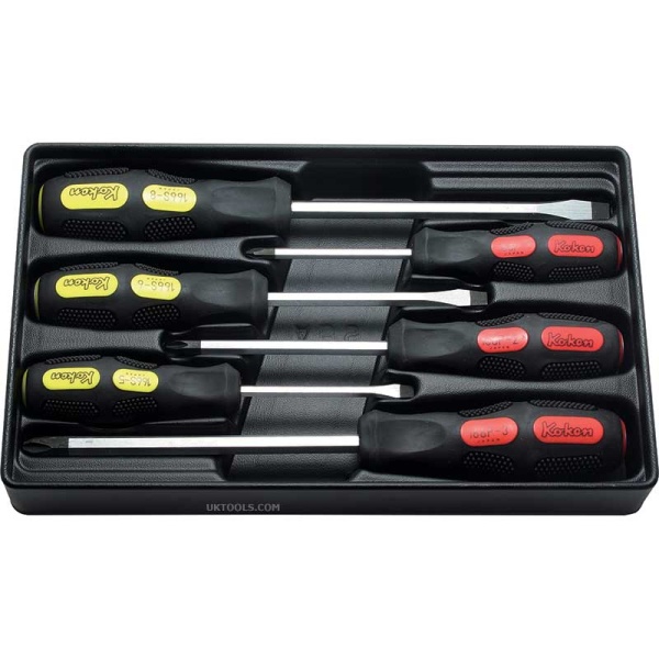 Koken PK166PS/6 6pc Screwdriver Blade Thru in Tray