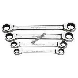 Facom 64.J4 - 4-Piece Metric Ratchet Flat Ring Spanner Set