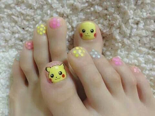 Toe nail art design