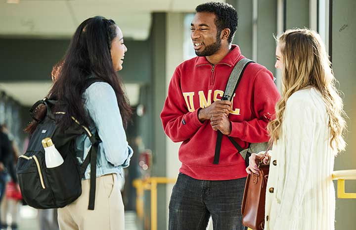 Group of students engaged in conversation