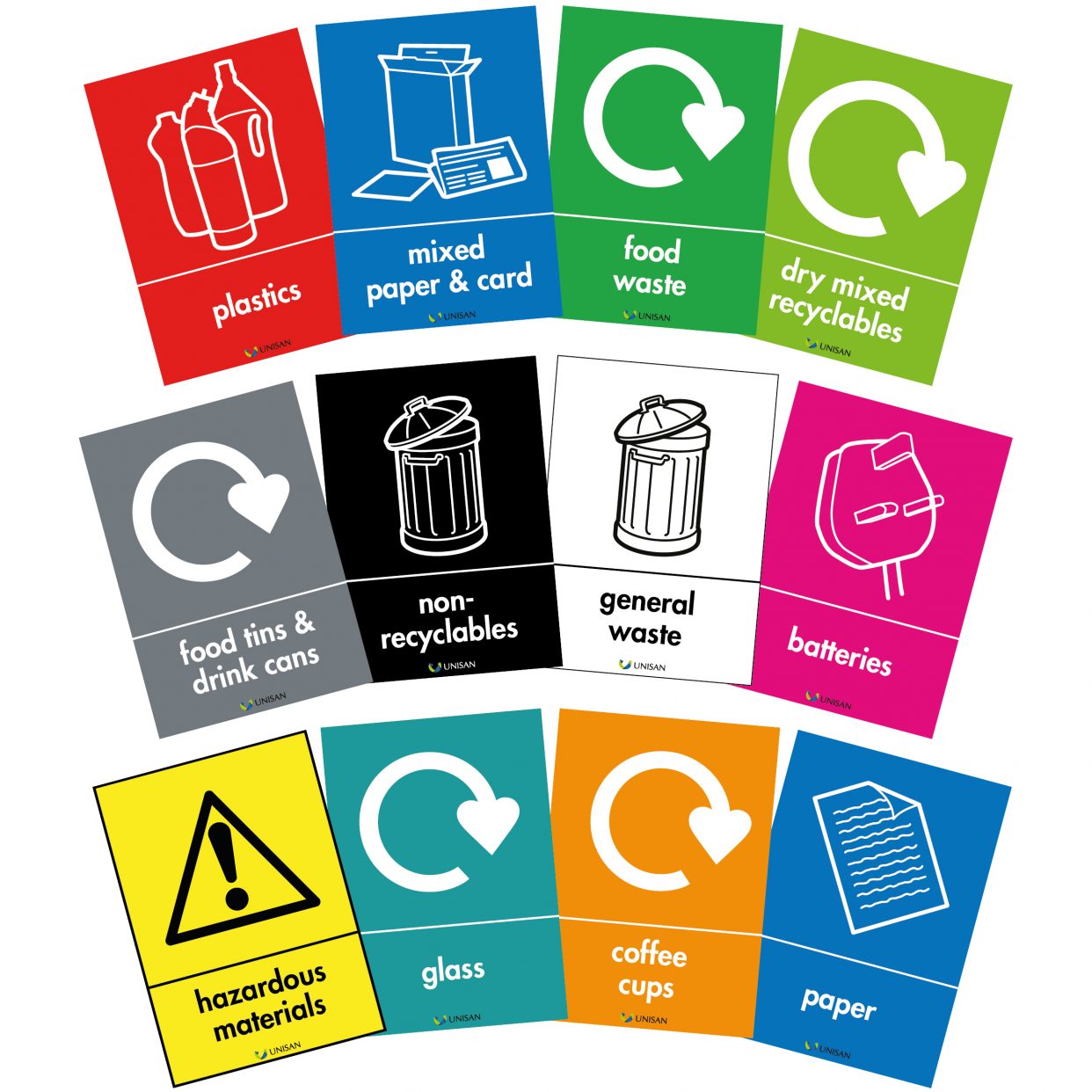 A5 Portrait Recycling Bin Labels | Unisan UK