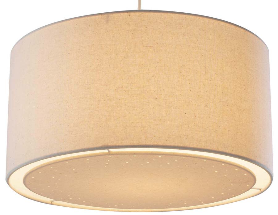 Dar Edward Cream Fabric Drum Ceiling Lamp Shade