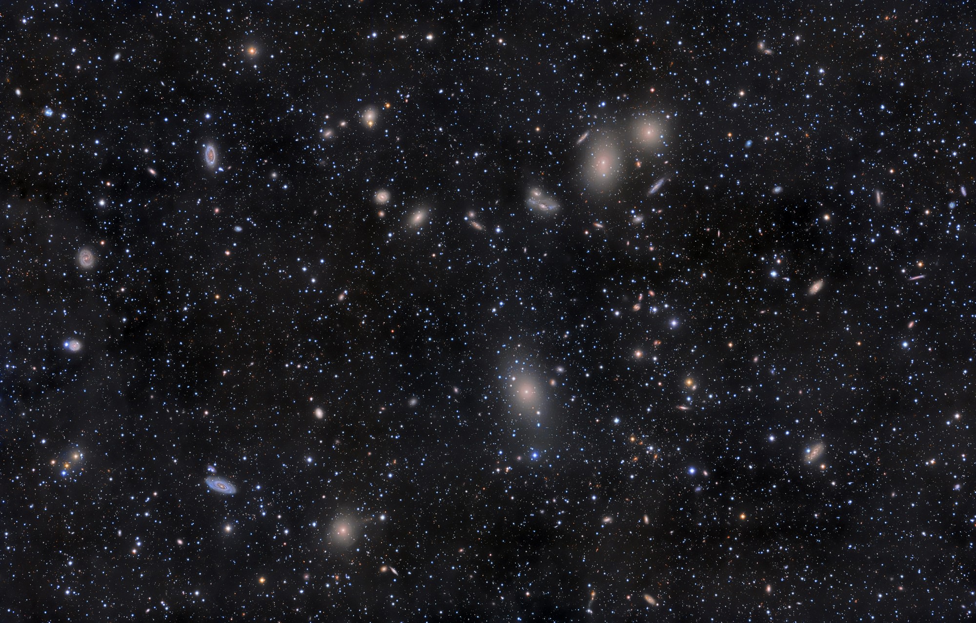 A mosaic of telescopic images showing the galaxies of the Virgo Supercluster. It's part of the cosmic web in which a galaxy can exist during part of its evolution. Credit: NASA/Rogelio Bernal Andreo