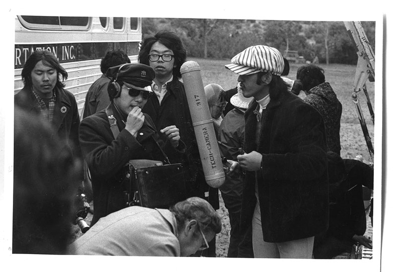 Students from UCLA's Ethnocommunications graduate film program documenting the Pioneer Project's field trip taking Japanese American seniors to Lancaster to view wildflower in bloom