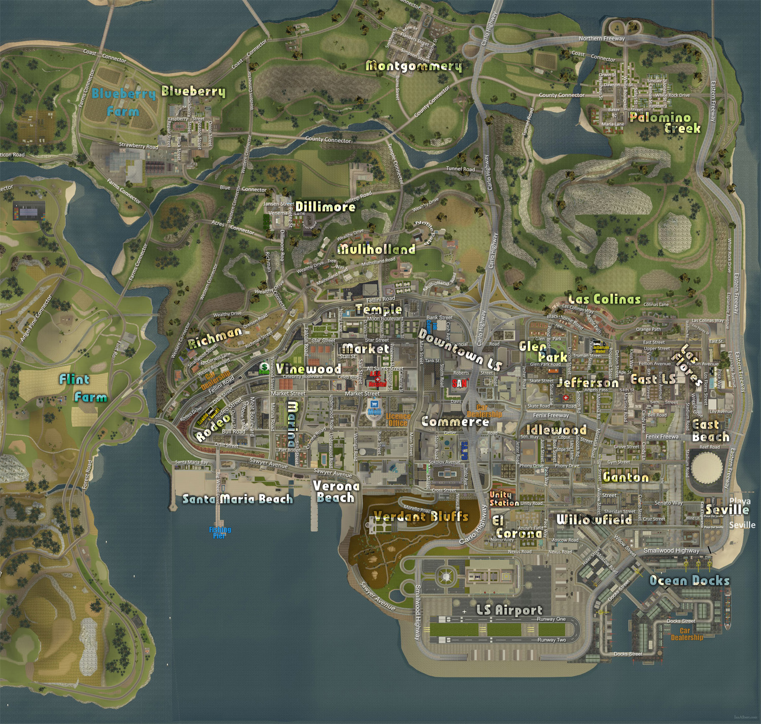 GTA 5 Map With Names