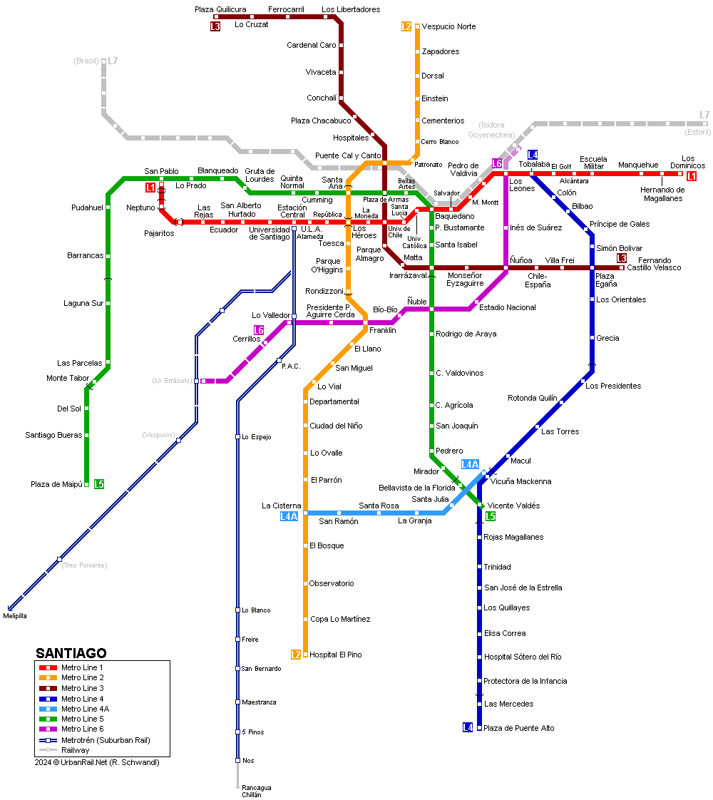 UrbanRail.Net > South America > Chile > Metro de Santiago