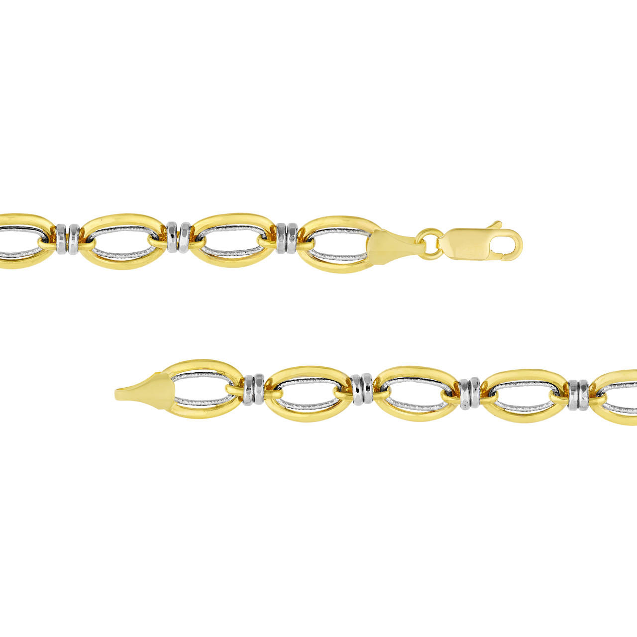 Two-Tone Polished Double Link Bracelet