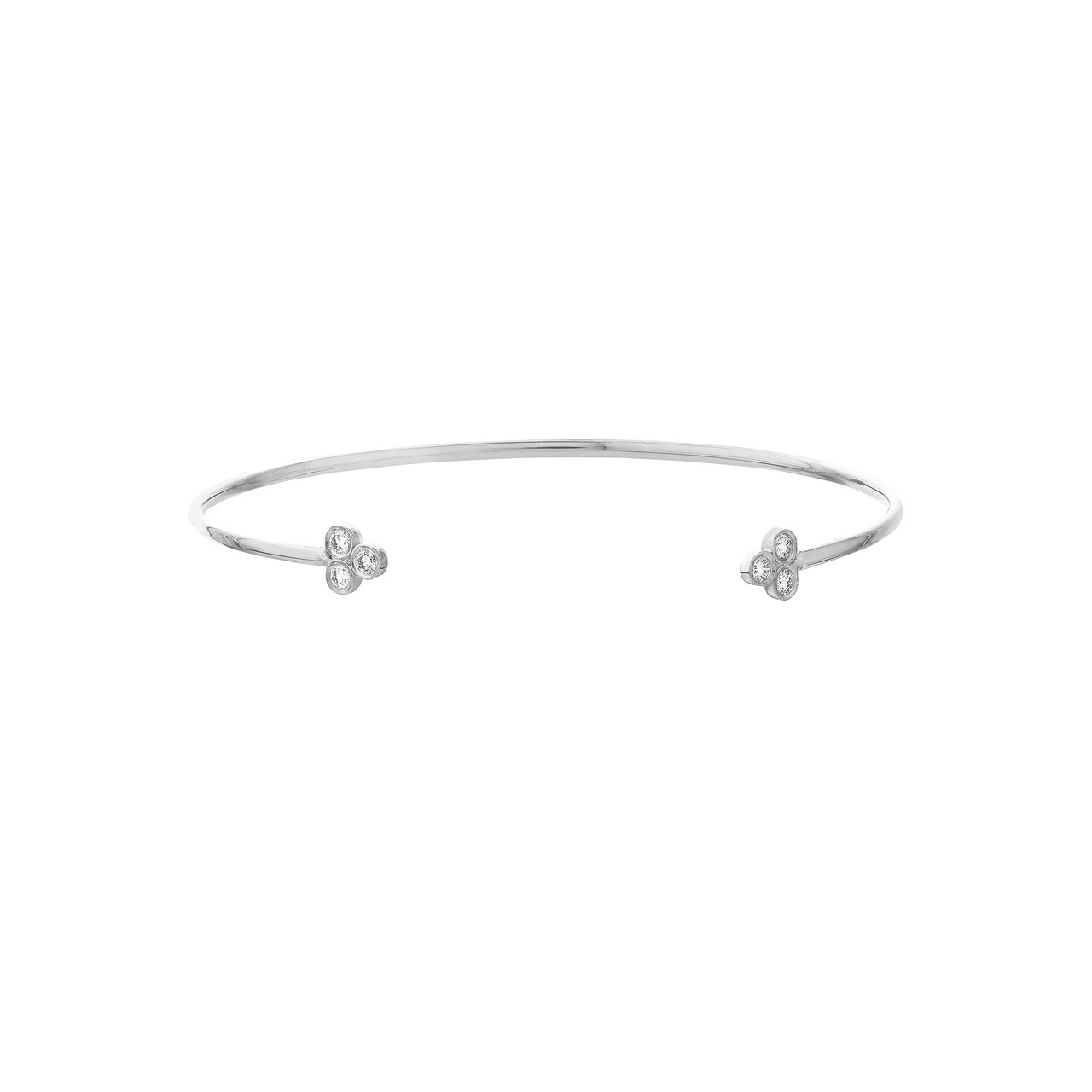 1/5tcw Diamond Trinity Ends Cuff Bangle