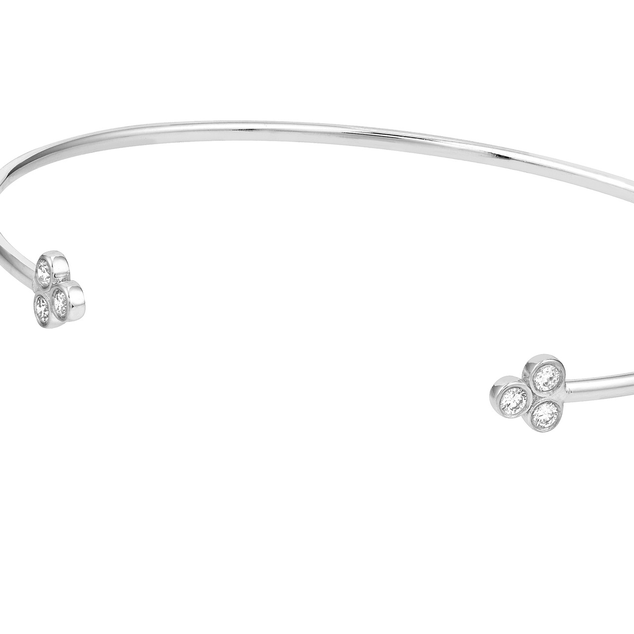 1/5tcw Diamond Trinity Ends Cuff Bangle