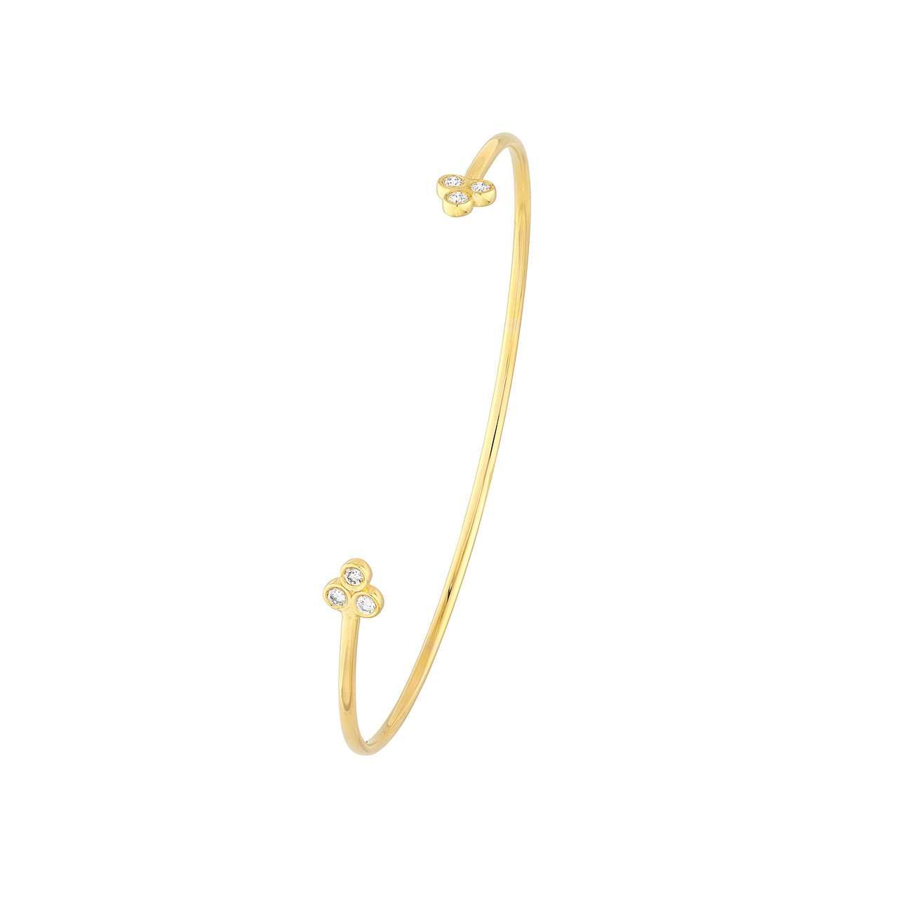 1/5tcw Diamond Trinity Ends Cuff Bangle