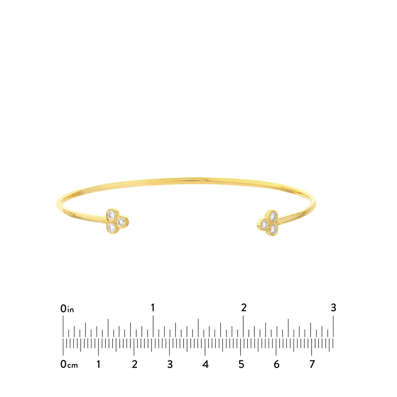 1/5tcw Diamond Trinity Ends Cuff Bangle