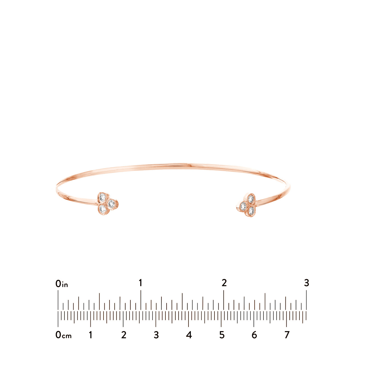 1/5tcw Diamond Trinity Ends Cuff Bangle