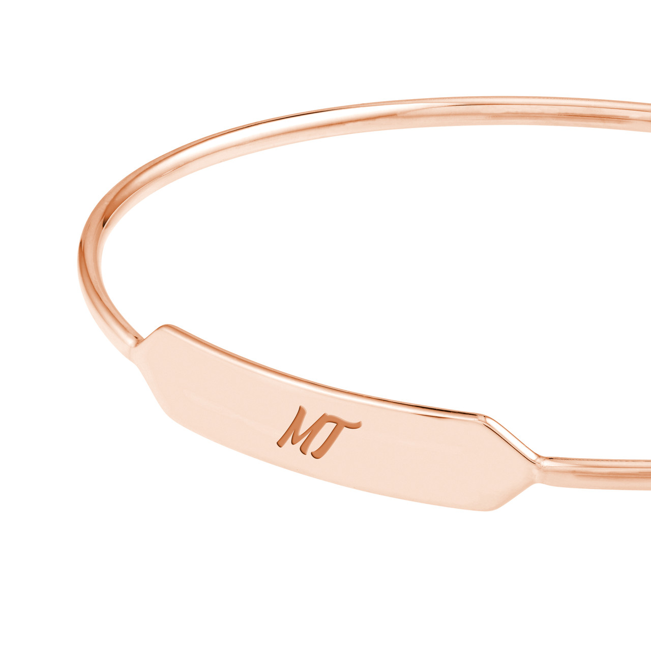 Engravable ID Cuff Bangle with Beaded Ends