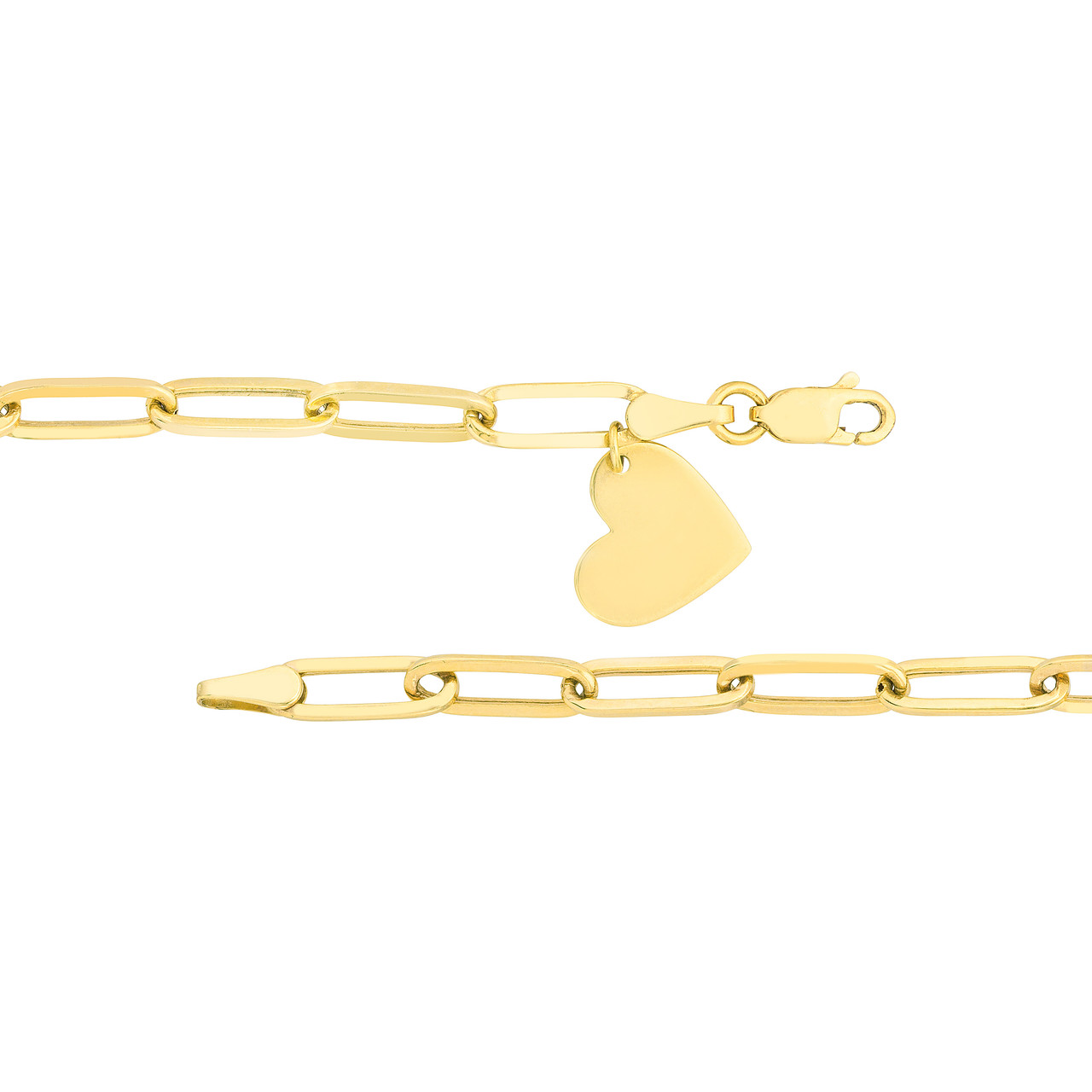 Dangle Heart Paper Clip Bracelet