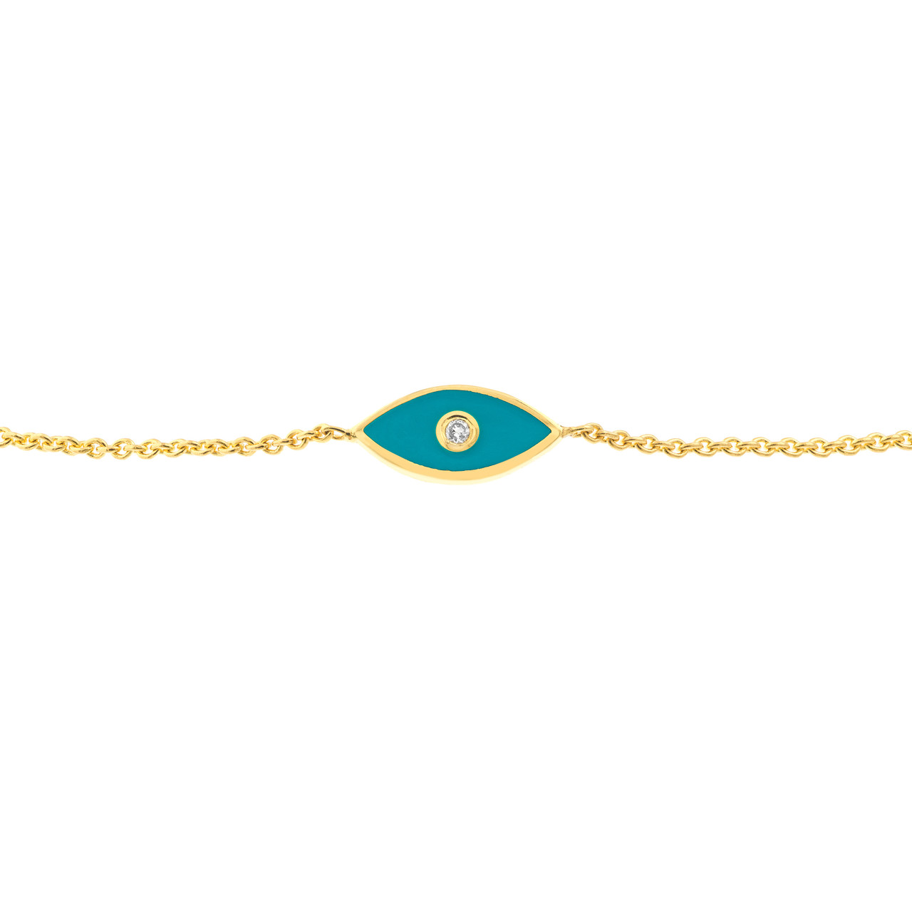 Blue Enamel Evil Eye Bolo Bracelet