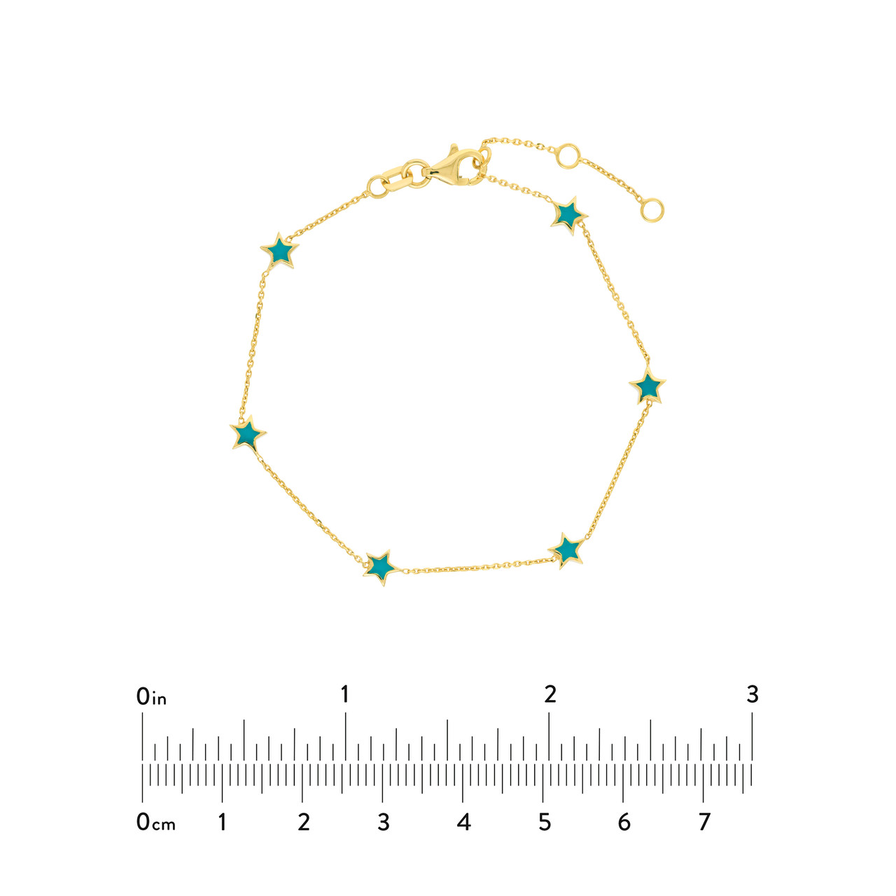 Turquoise Enamel Star Station Bracelet