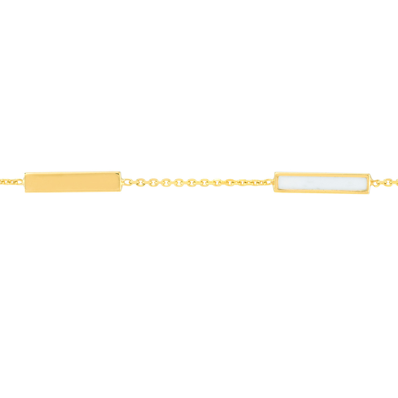 White Enamel Alternating Bar Bracelet