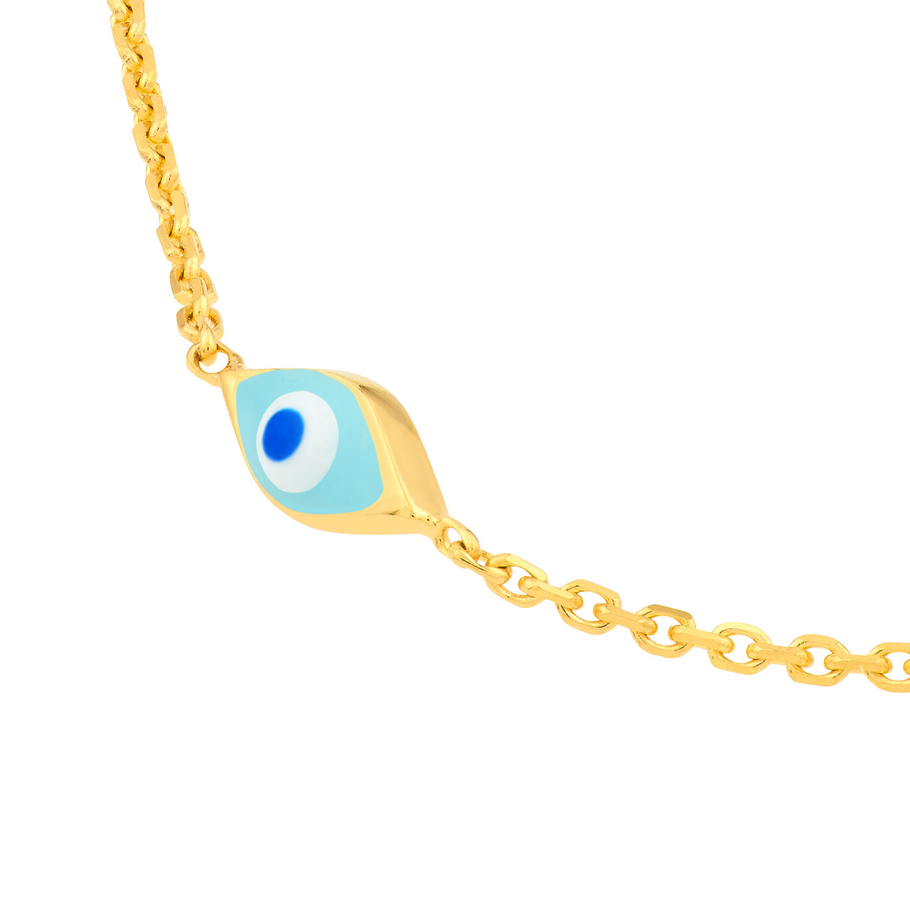 Enamel Evil Eye Station Chain Bracelet