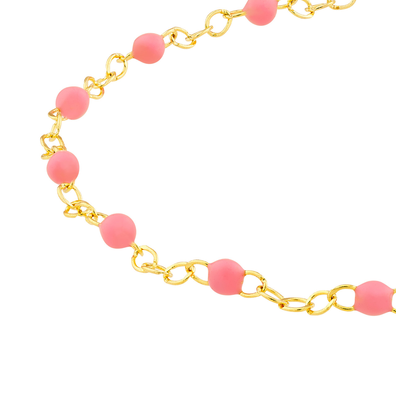 Baby Pink Enamel Bead Piatto Chain