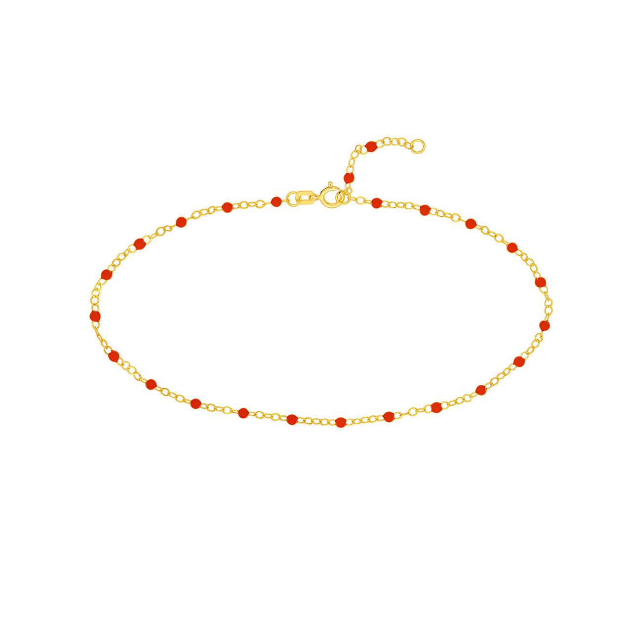 Red Enamel Bead Piatto Chain