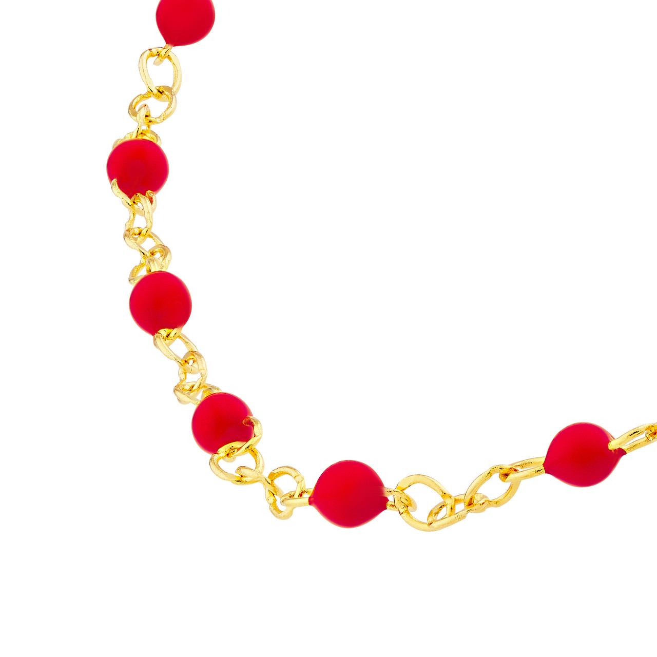 Red Enamel Bead Piatto Chain