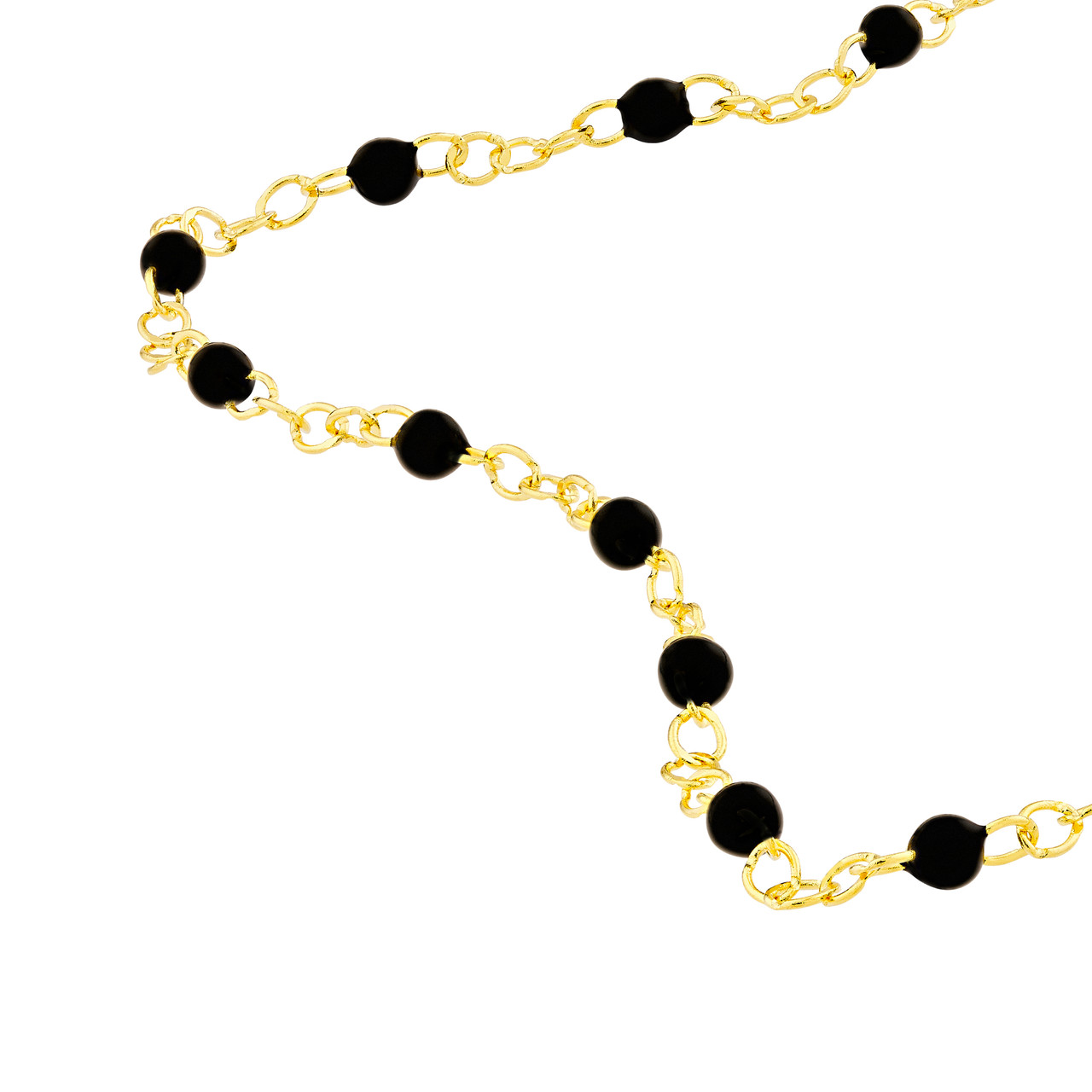 Black Enamel Bead Piatto Chain