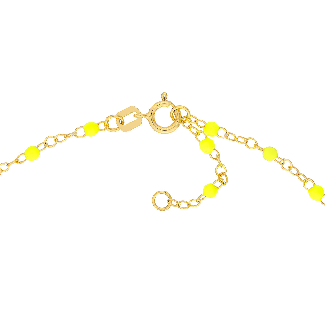 Neon Yellow Enamel Bead Piatto Chain