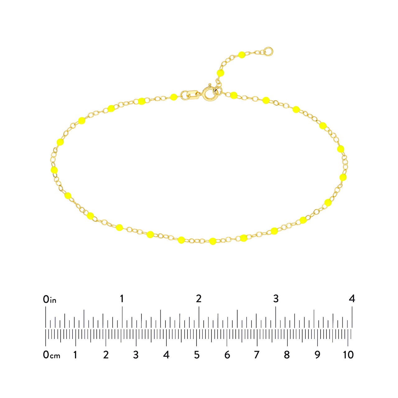 Neon Yellow Enamel Bead Piatto Chain