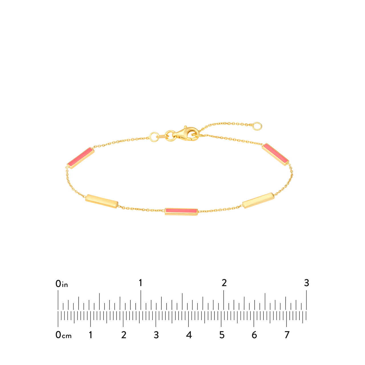 Neon Pink Enamel Alternating Bar Bracelet