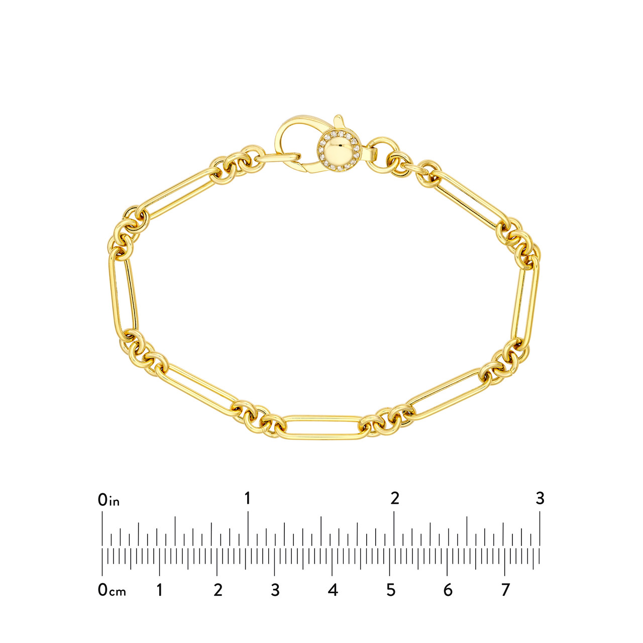 3+1 Hollow Paper Clip Bracelet with Diamond Lock