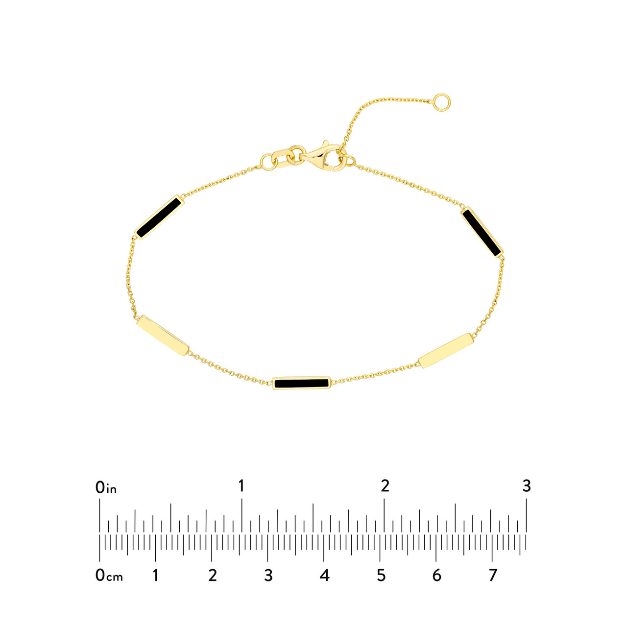  Black Enamel Alternating Bar Bracelet